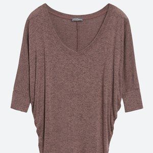 Aleah Heathered V-Neck Dolman Top